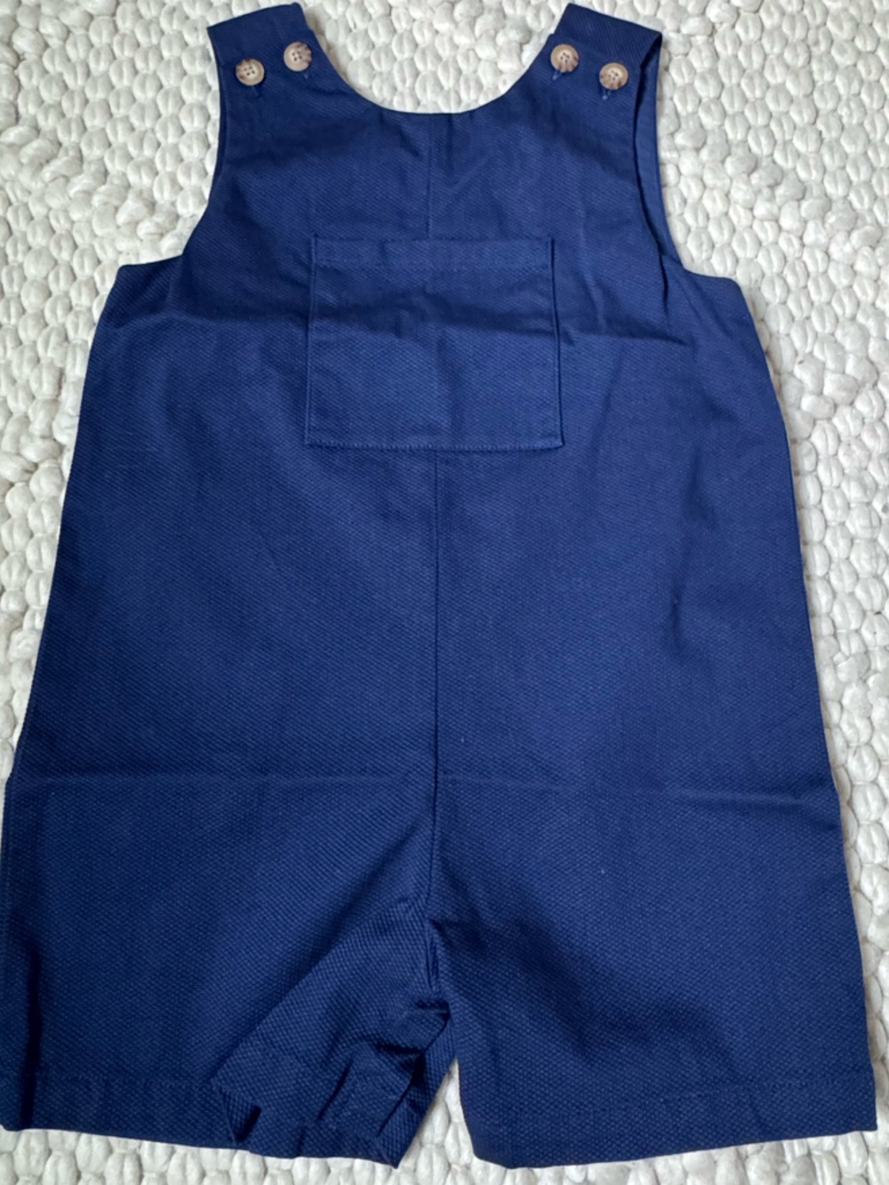 Navy Blue Boy’s Cotton Pique Short-all - Size 3T